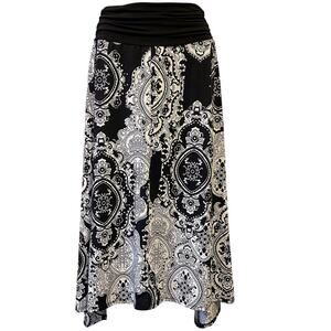 Vintage Unbranded Asymmetrical Skirt SzS Black White Fairy Whimsical Whimsigoth